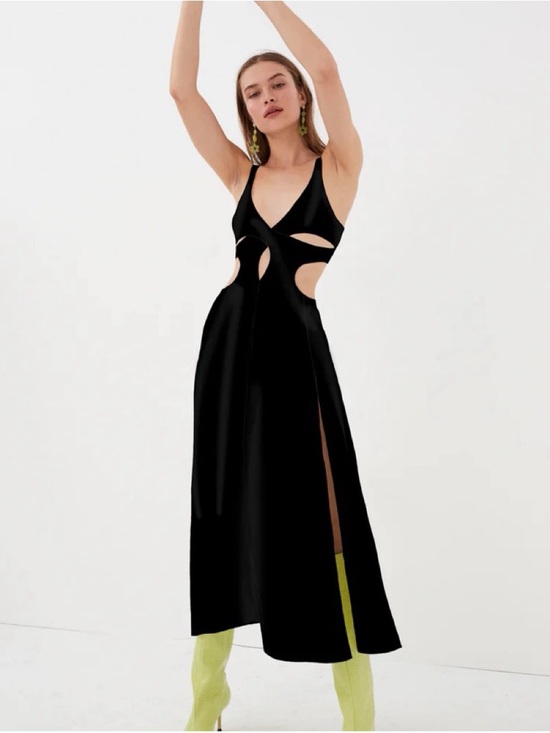 For Love And Lemons Dresses & Skirts - For Love and Lemons Black Cutout Midi Dress with Side Slit